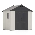 8ft.Wx6ft.DPlasticStorageShedwithFloorResinShedwithReinforcedSteelStructureBeige-5