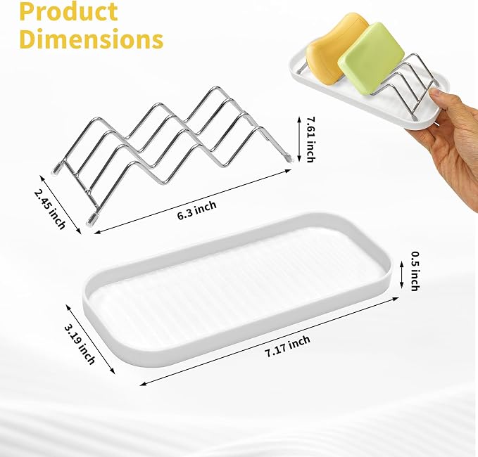 Soap Holder for Shower, Soap Dish for Shower, Holds 2 Bars - Image 2